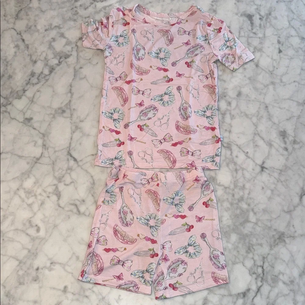 Posh Peanut Pink Pajama Set with Playful Print 3/4T